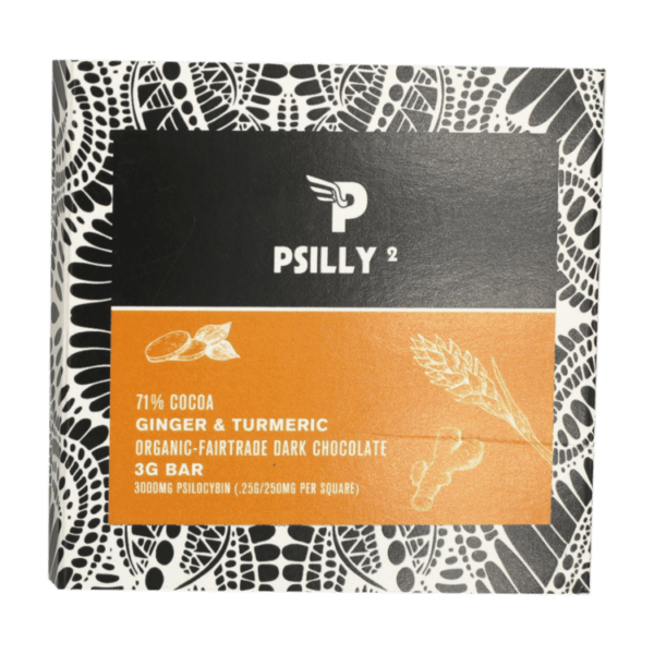 Psilly - Dark Chocolate Bar - Ginger & Turmeric | Get Magic Mushrooms Canada